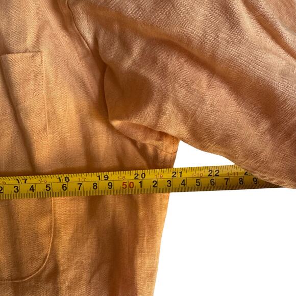 Jos. A. Bank Linen Shirt Men's S Orange Short Sleeve Button Down Traveler's - Picture 5 of 7